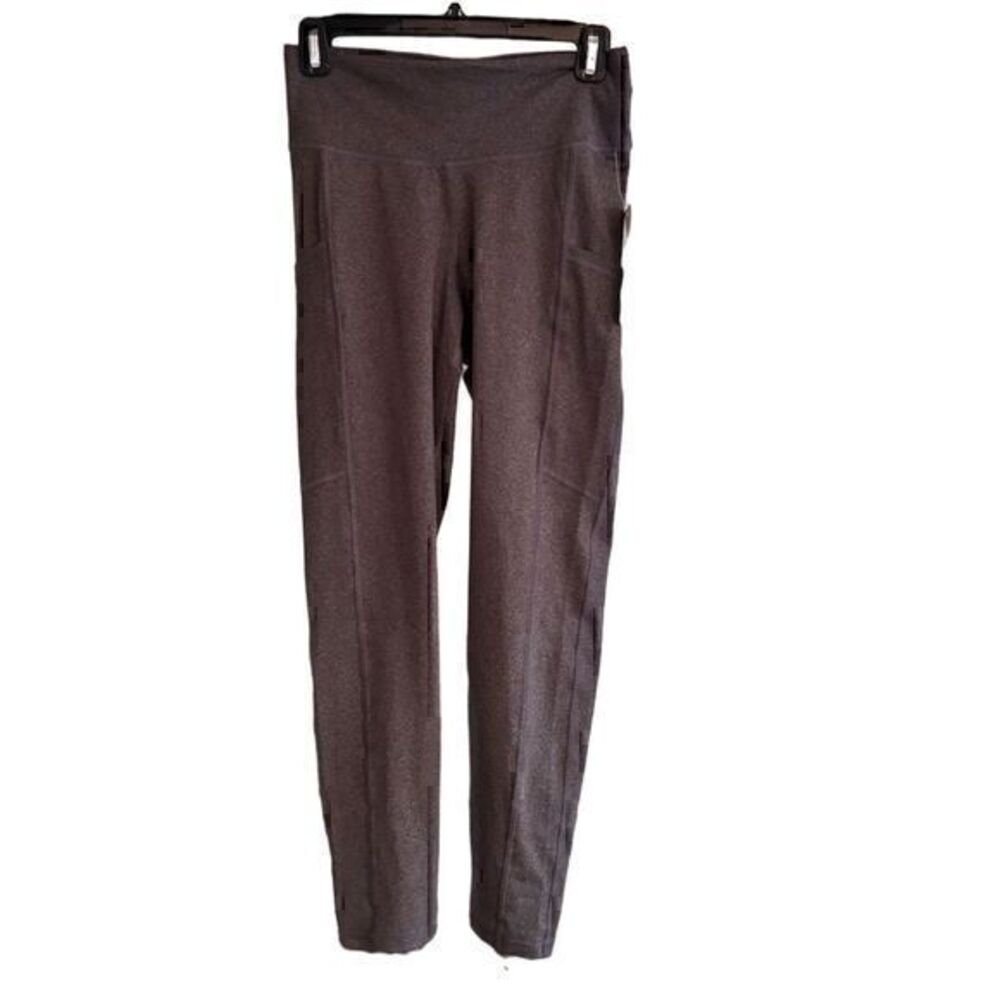 Fabletics Women's M High-Waisted Gray Leggings Side Pockets Activewear